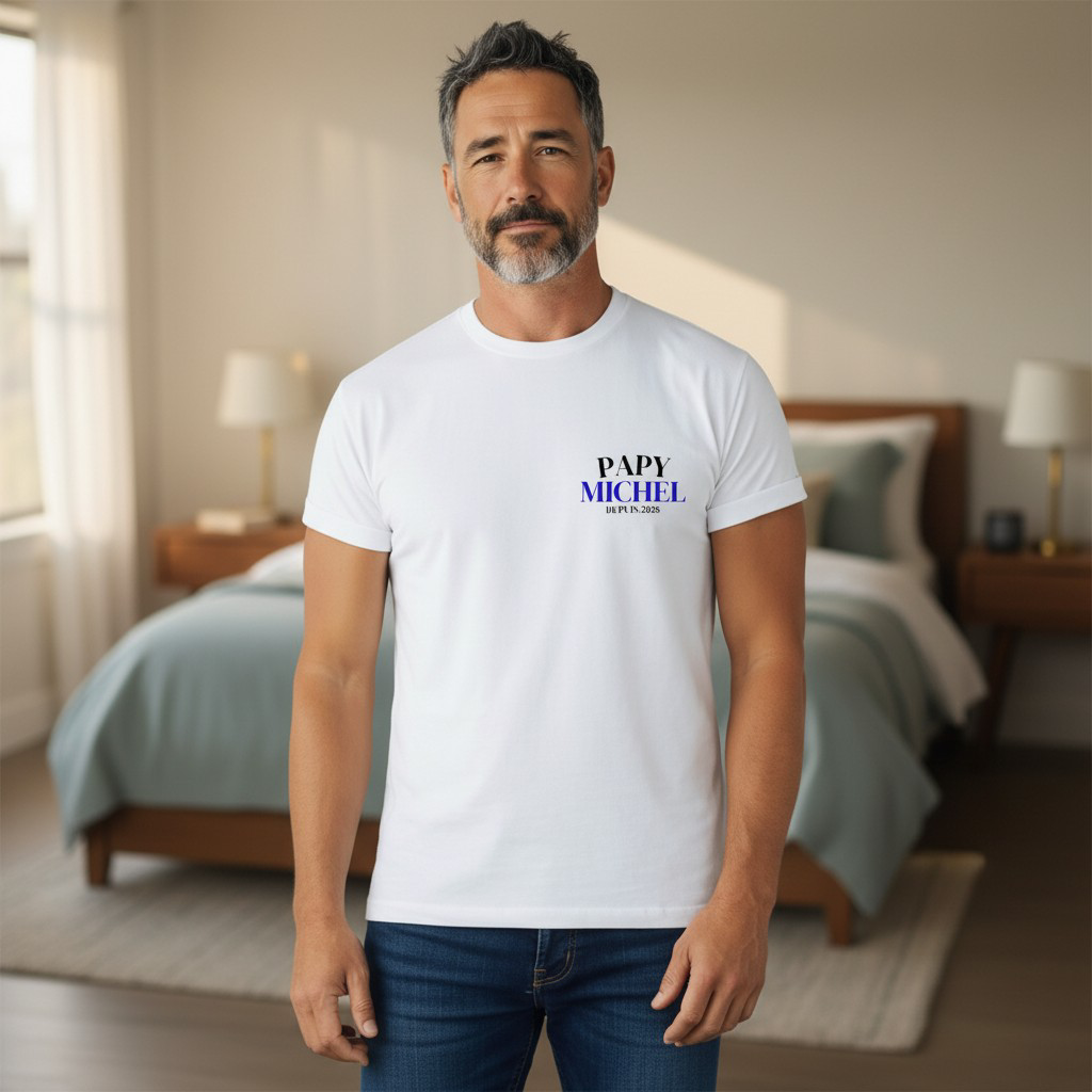 🩶 T-shirt papy depuis. (Personnalisation)