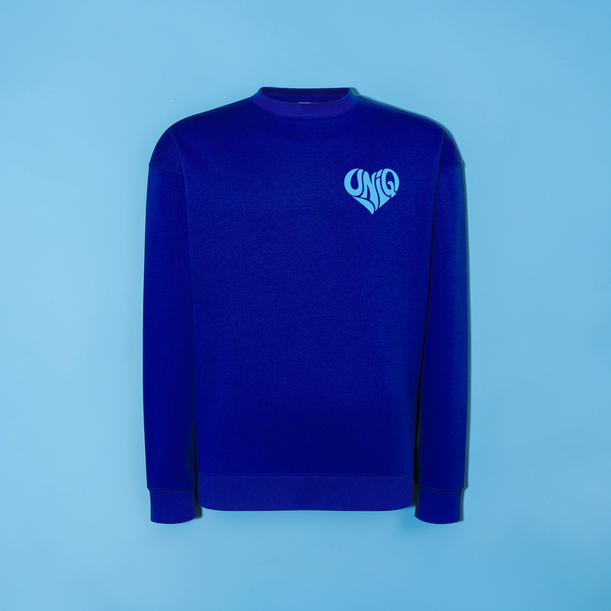 Sweat col rond UniQ bleu roi