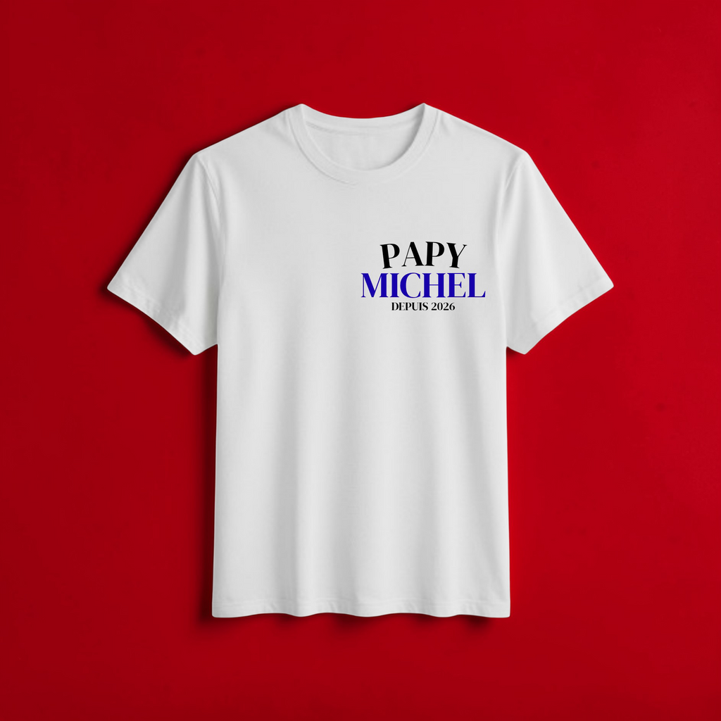 🩶 T-shirt papy depuis. (Personnalisation)