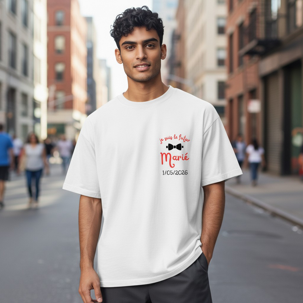 💍T-shirt EVG je suis le futur marié (personnalisation)
