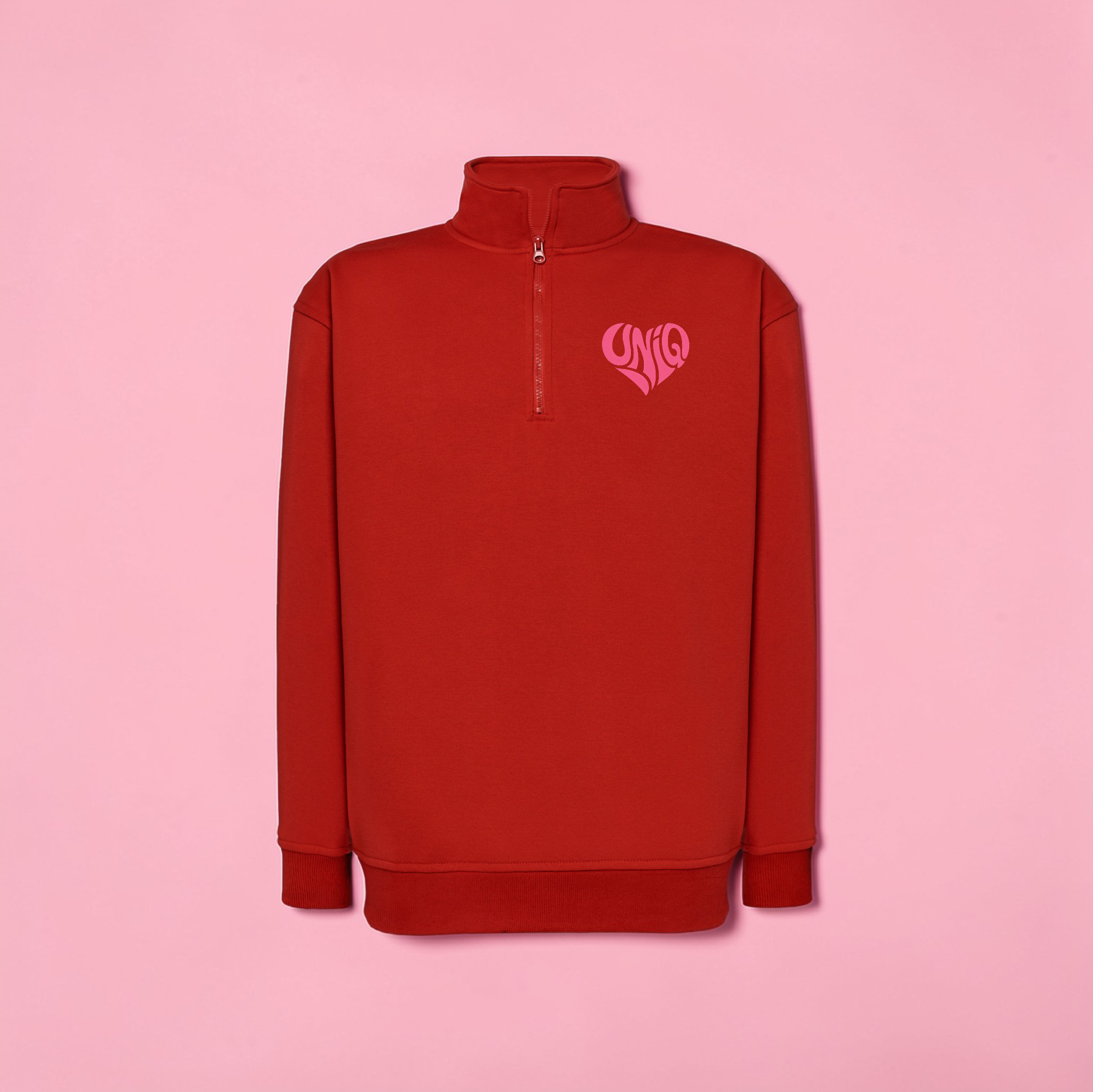 Quart de zip UniQ rouge