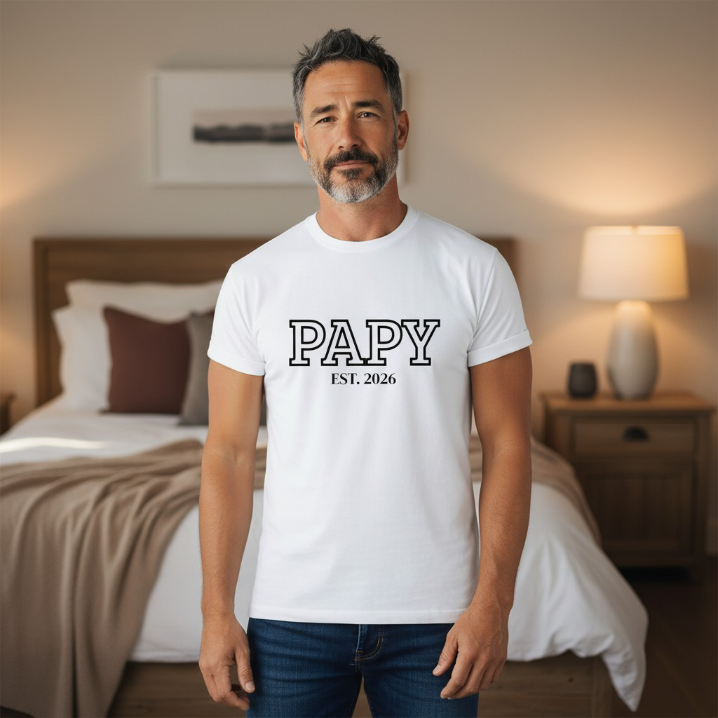 🩶 T-shirt papy est. (Personnalisation)