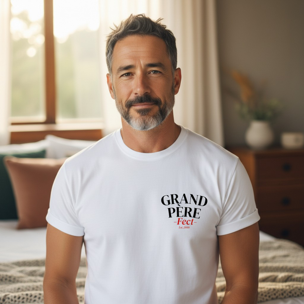🩶 T-shirt Grand-père-fect est. (Personnalisation)