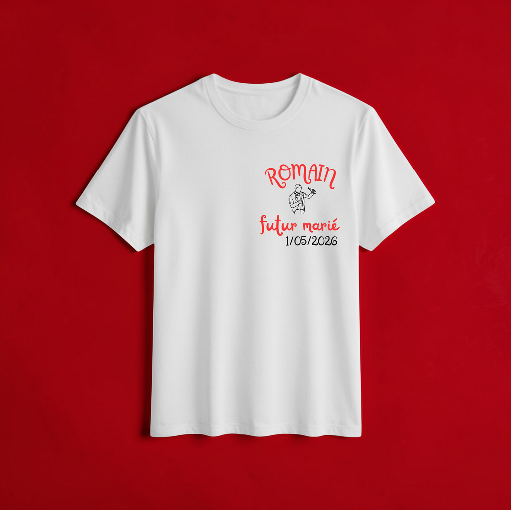 💍T-shirt EVG, Romain futur marié (personnalisation)