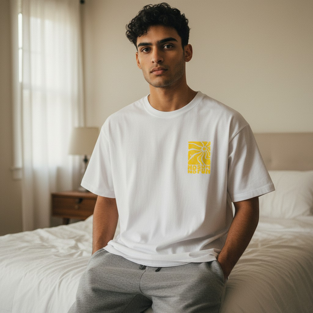 ☀️ T-Shirt "NO SUN NO FUN" blanc